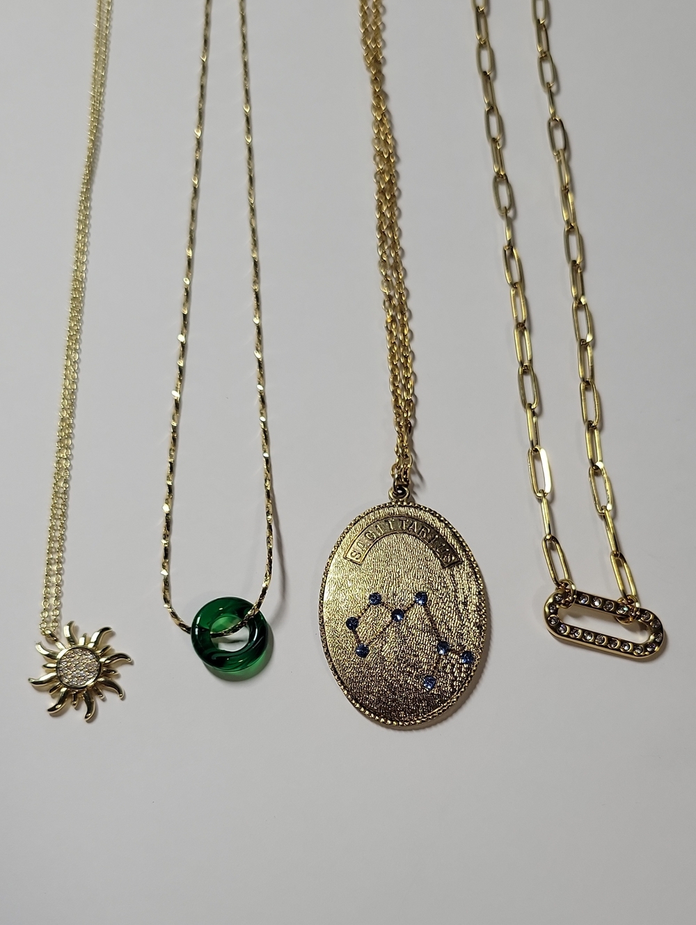 Gold Tone Constellation Pendant Necklace - Zodiac Jewelry Lot